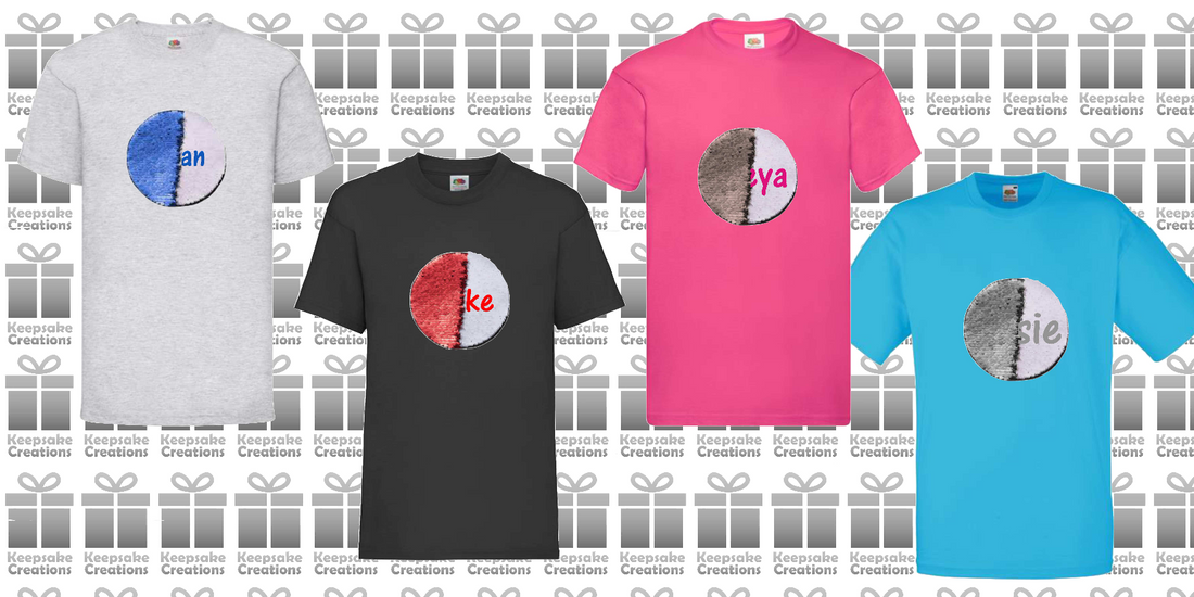 Personalised Unisex Standard Flip Sequin T-shirt