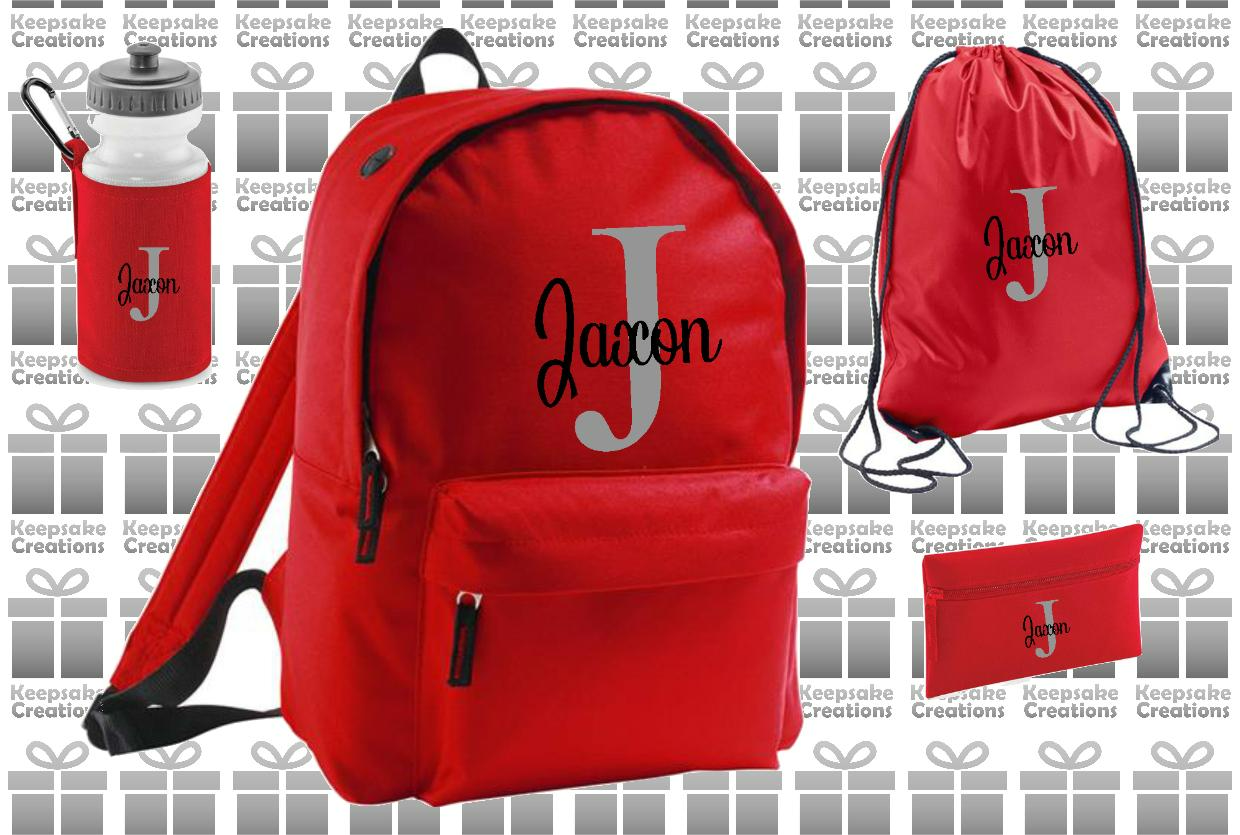 Personalised Monogram CURLY Design School Accessories Bundle #2