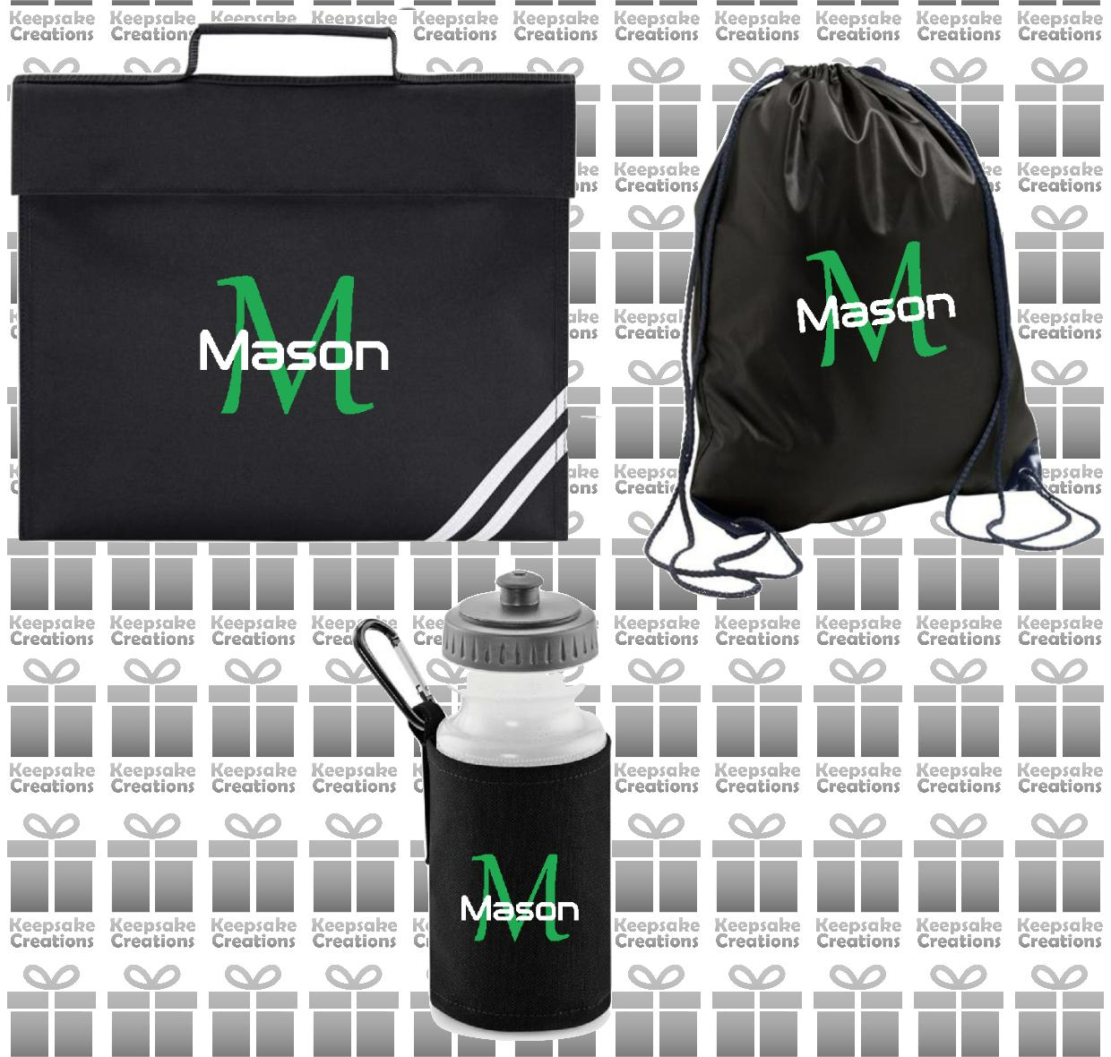 Personalised Monogram STANDARD Design School Accessories Bundle #3