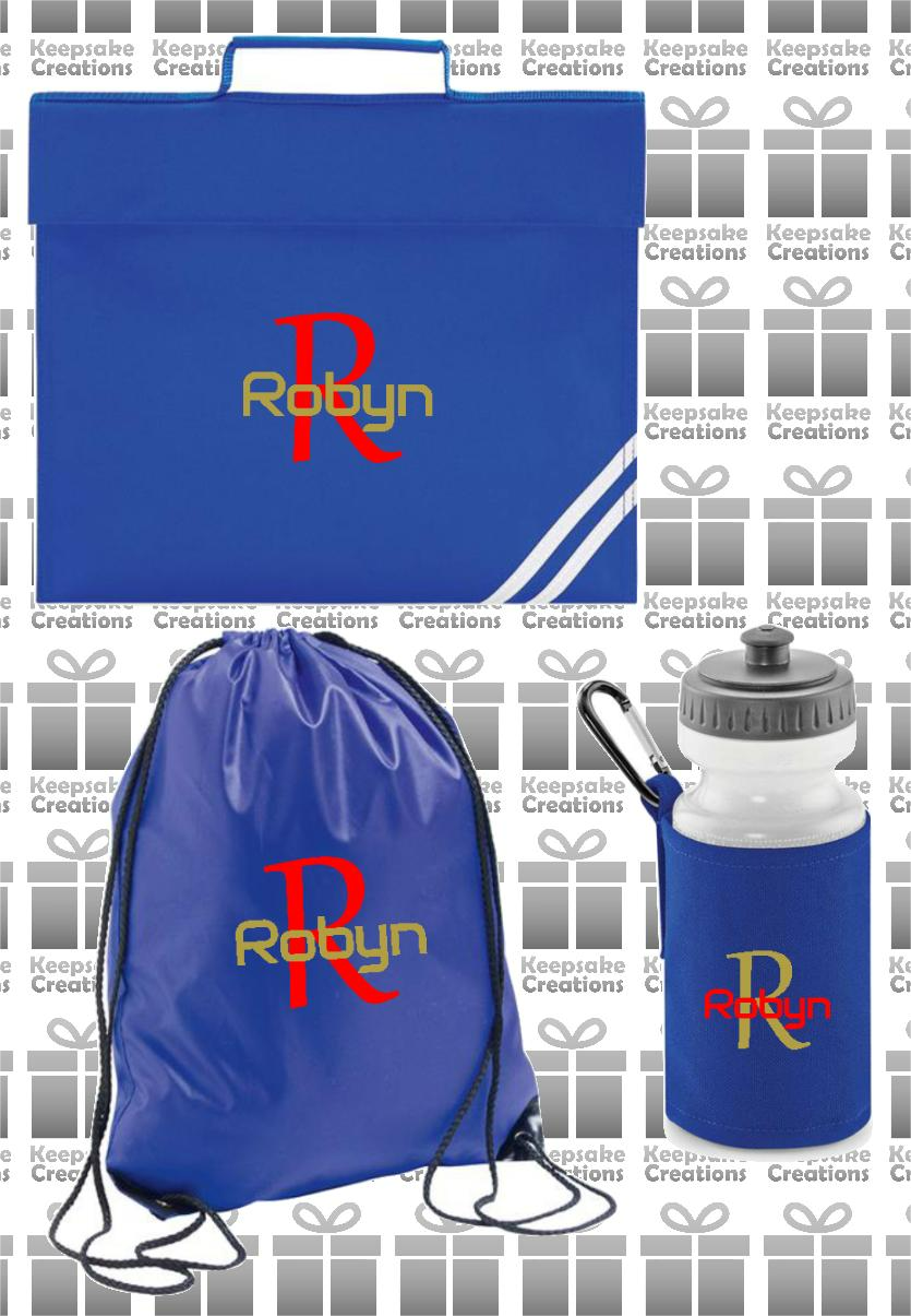 Personalised Monogram STANDARD Design School Accessories Bundle #3