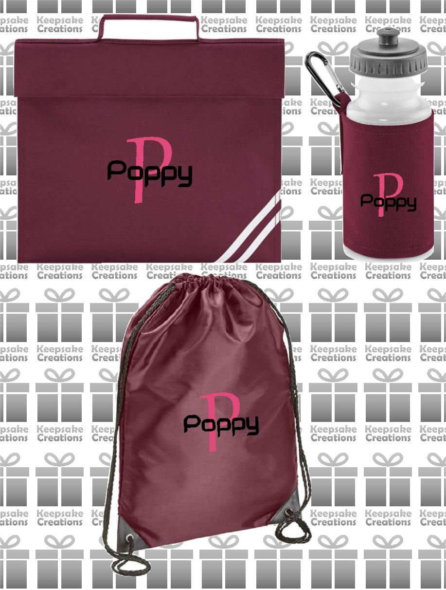 Personalised Monogram STANDARD Design School Accessories Bundle #3