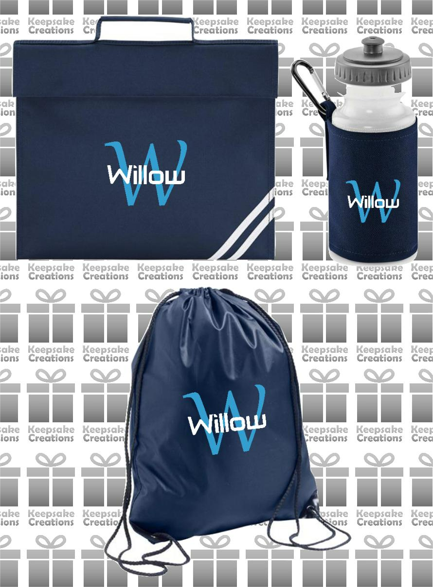 Personalised Monogram STANDARD Design School Accessories Bundle #3