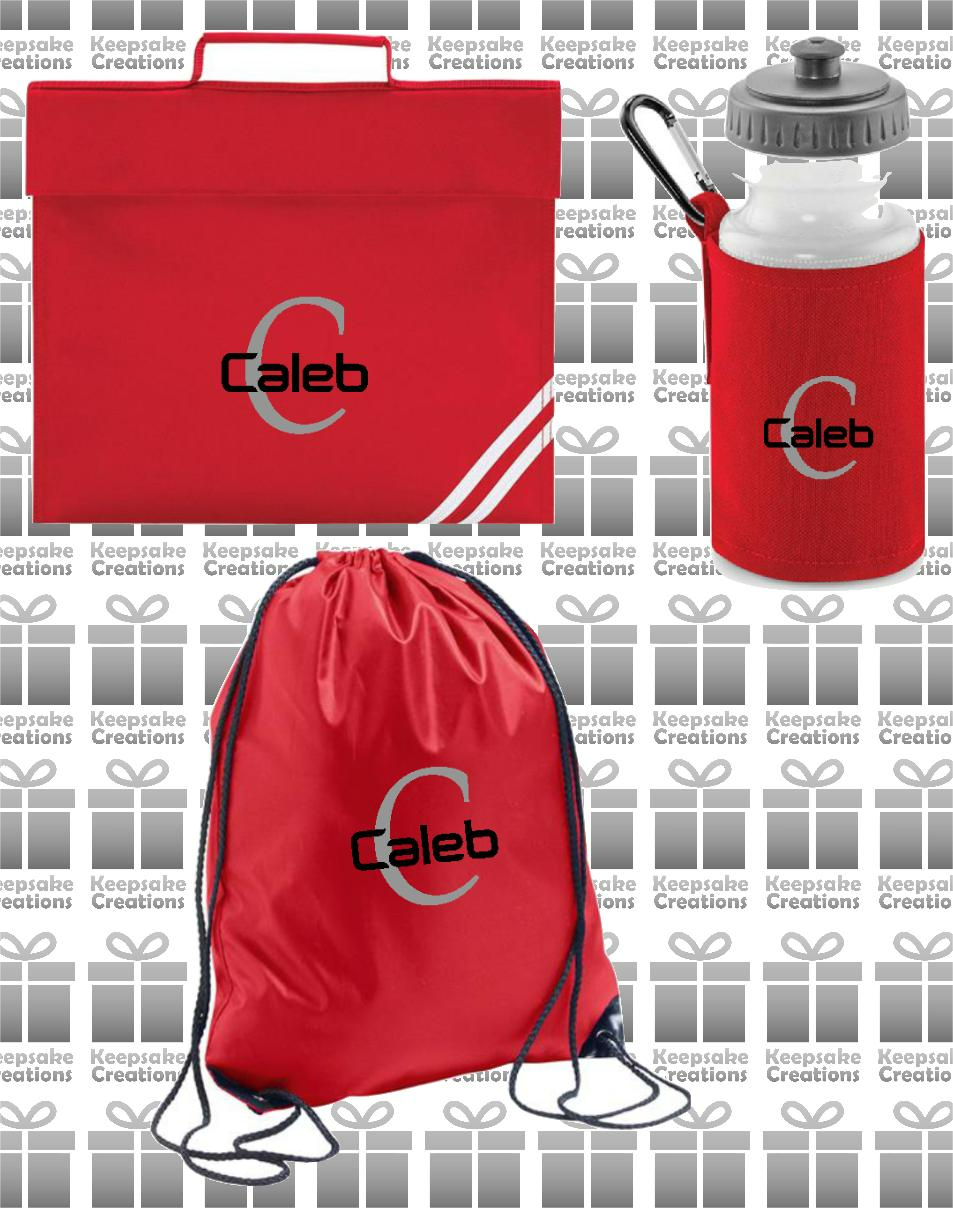 Personalised Monogram STANDARD Design School Accessories Bundle #3