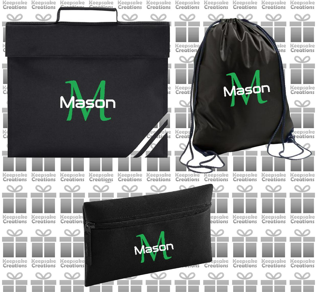 Personalised Monogram STANDARD Design School Accessories Bundle #5