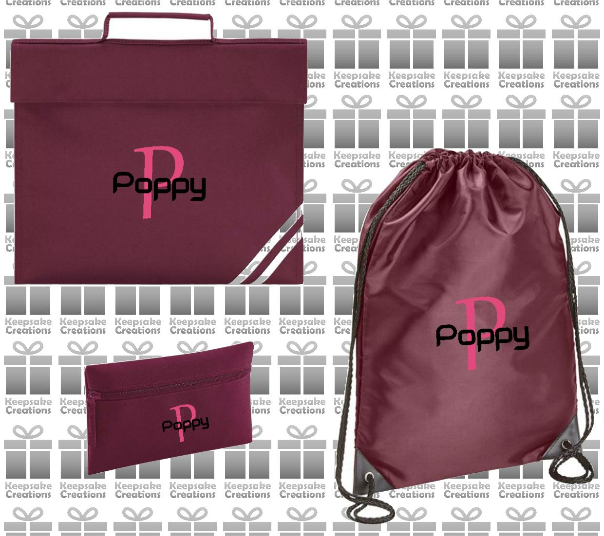 Personalised Monogram STANDARD Design School Accessories Bundle #5