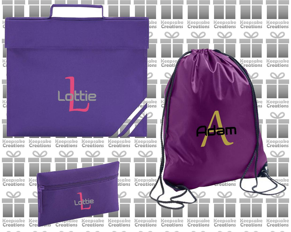 Personalised Monogram STANDARD Design School Accessories Bundle #5