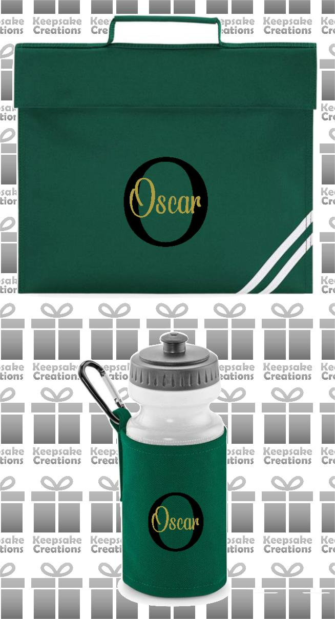 Personalised Monogram CURLY Design School Accessories Bundle #6