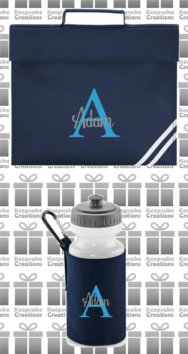 Personalised Monogram CURLY Design School Accessories Bundle #6
