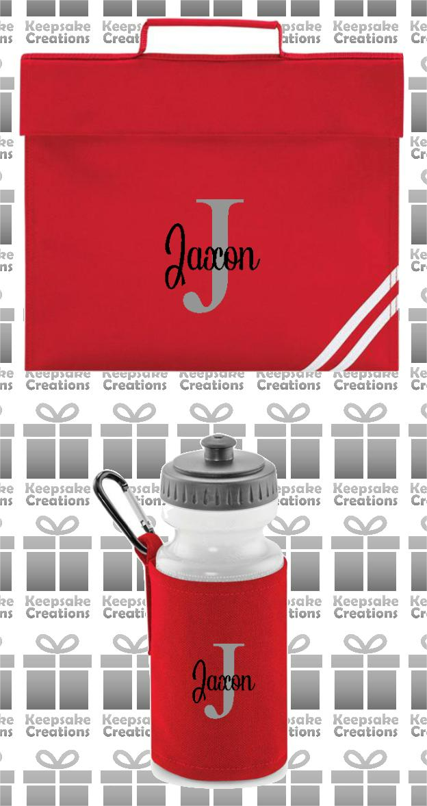 Personalised Monogram CURLY Design School Accessories Bundle #6