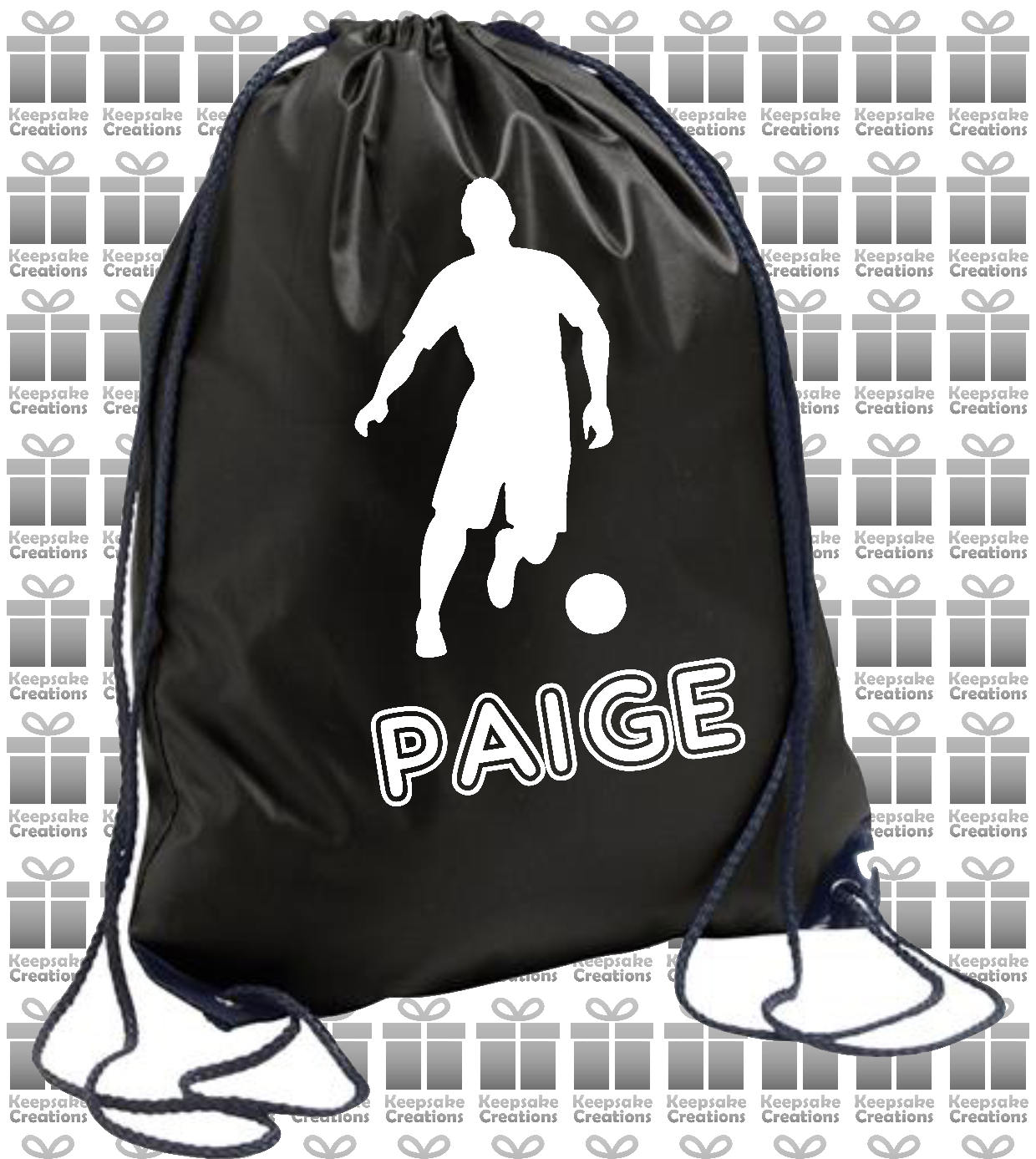 Personalised Football Player Design Drawstring Gym Bag