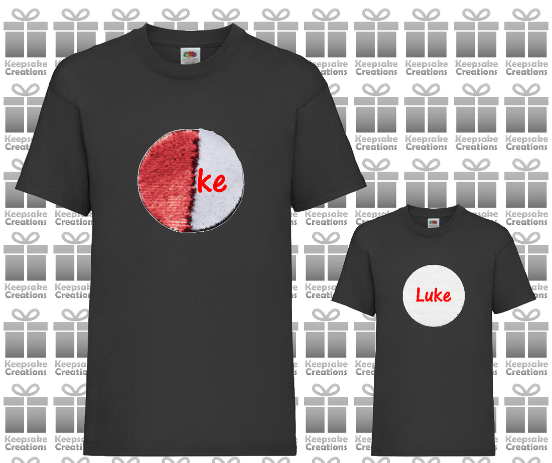 Personalised Unisex Standard Flip Sequin T-shirt