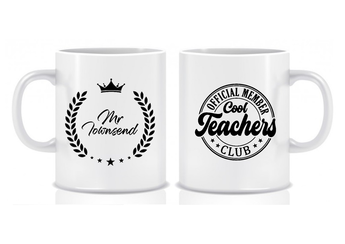 Cool Teachers Club Mug, Black Crown Design, Thank You Teacher Gift