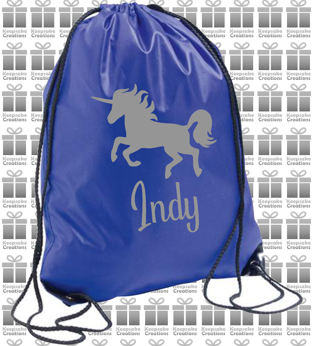Personalised Unicorn Design Drawstring Gym Bag