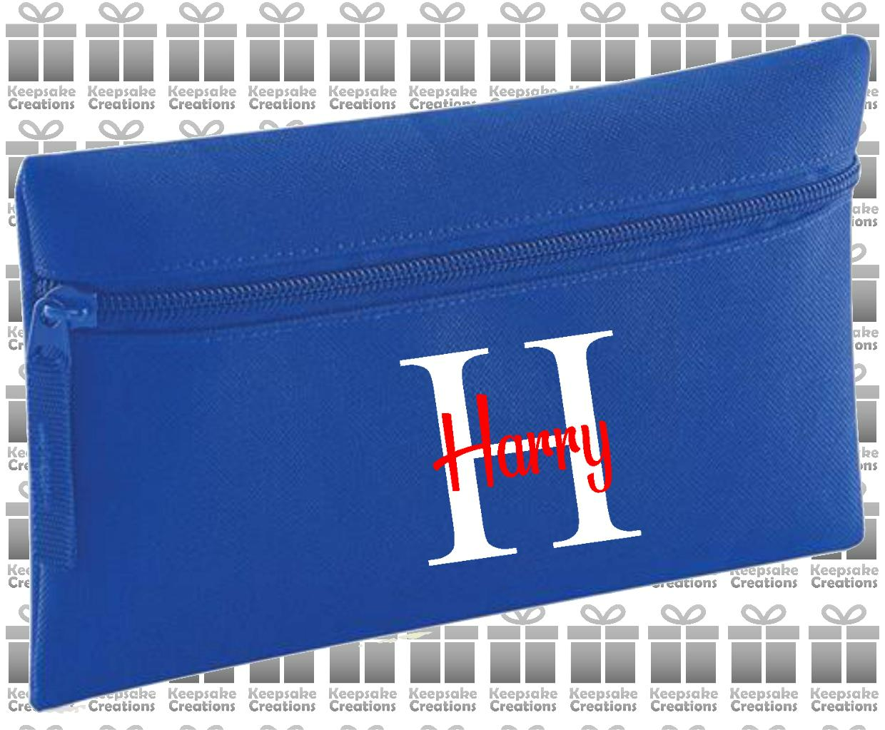 Personalised Monogram CURLY Design Pencil Case