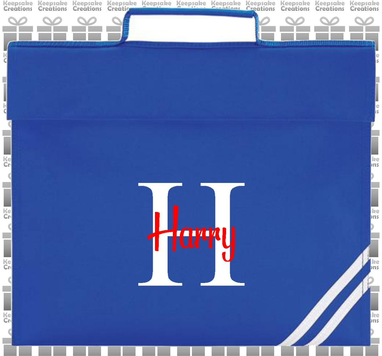 Personalised Monogram CURLY Design Book Bag