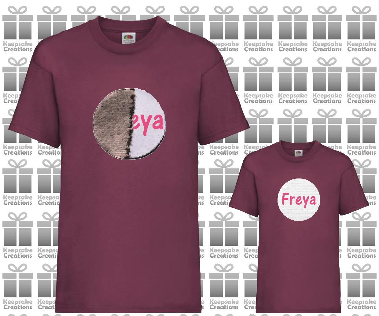 Personalised Kids Flip Sequin Circle T-shirt #BNPY
