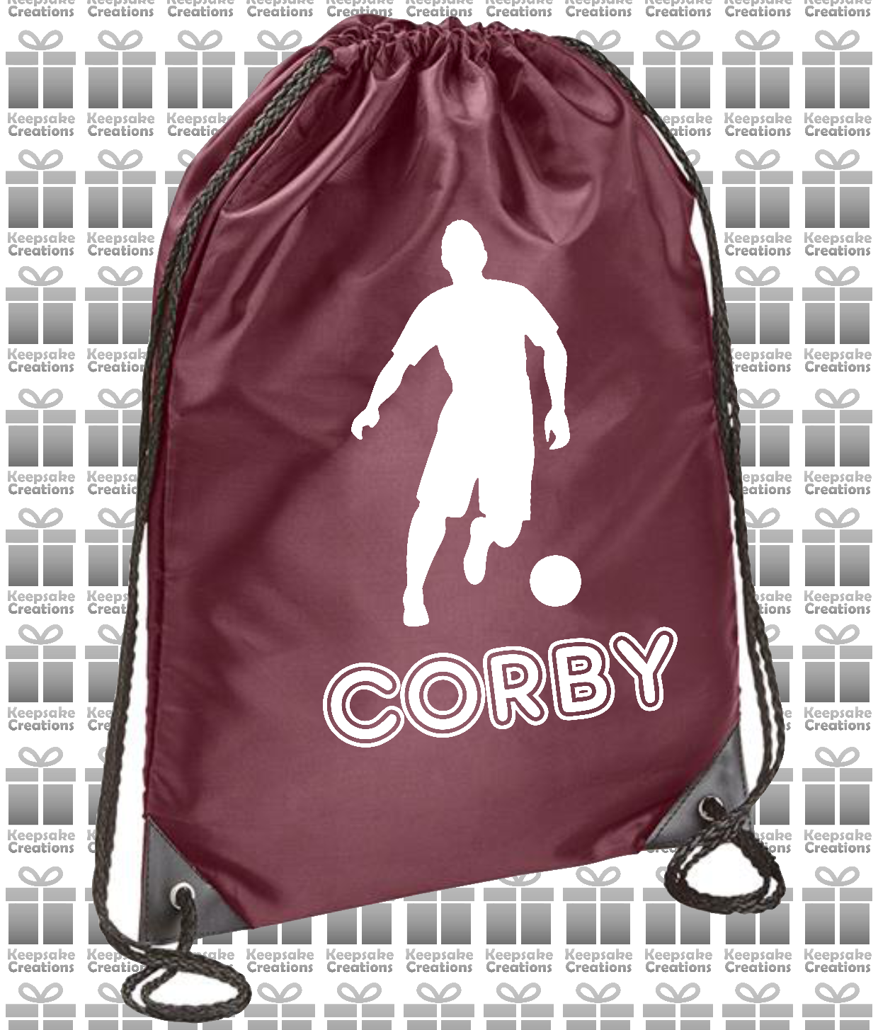 Personalised Football Player Design Drawstring Gym Bag