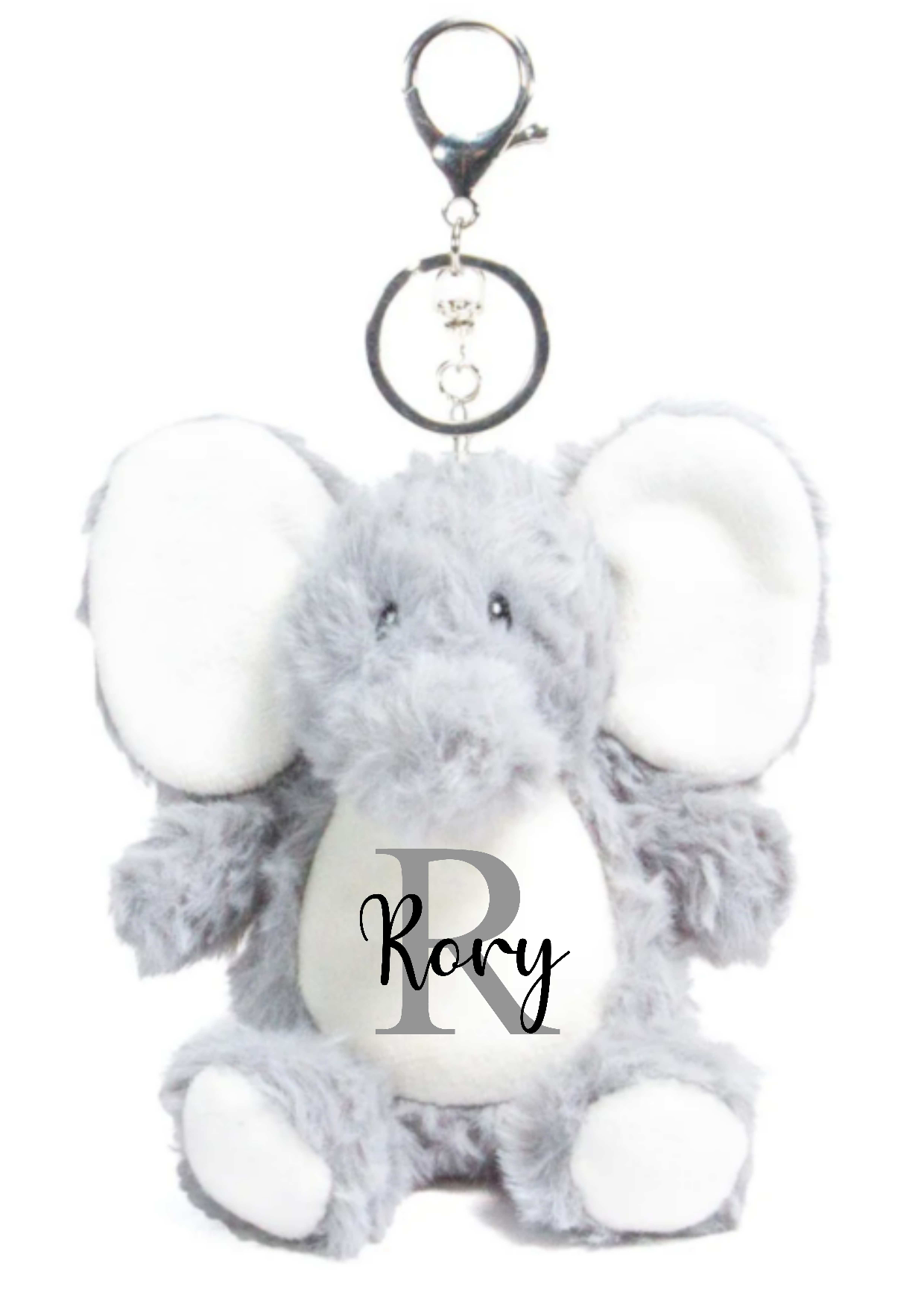 Personalised Animal Monogram Plush Toys Keyring