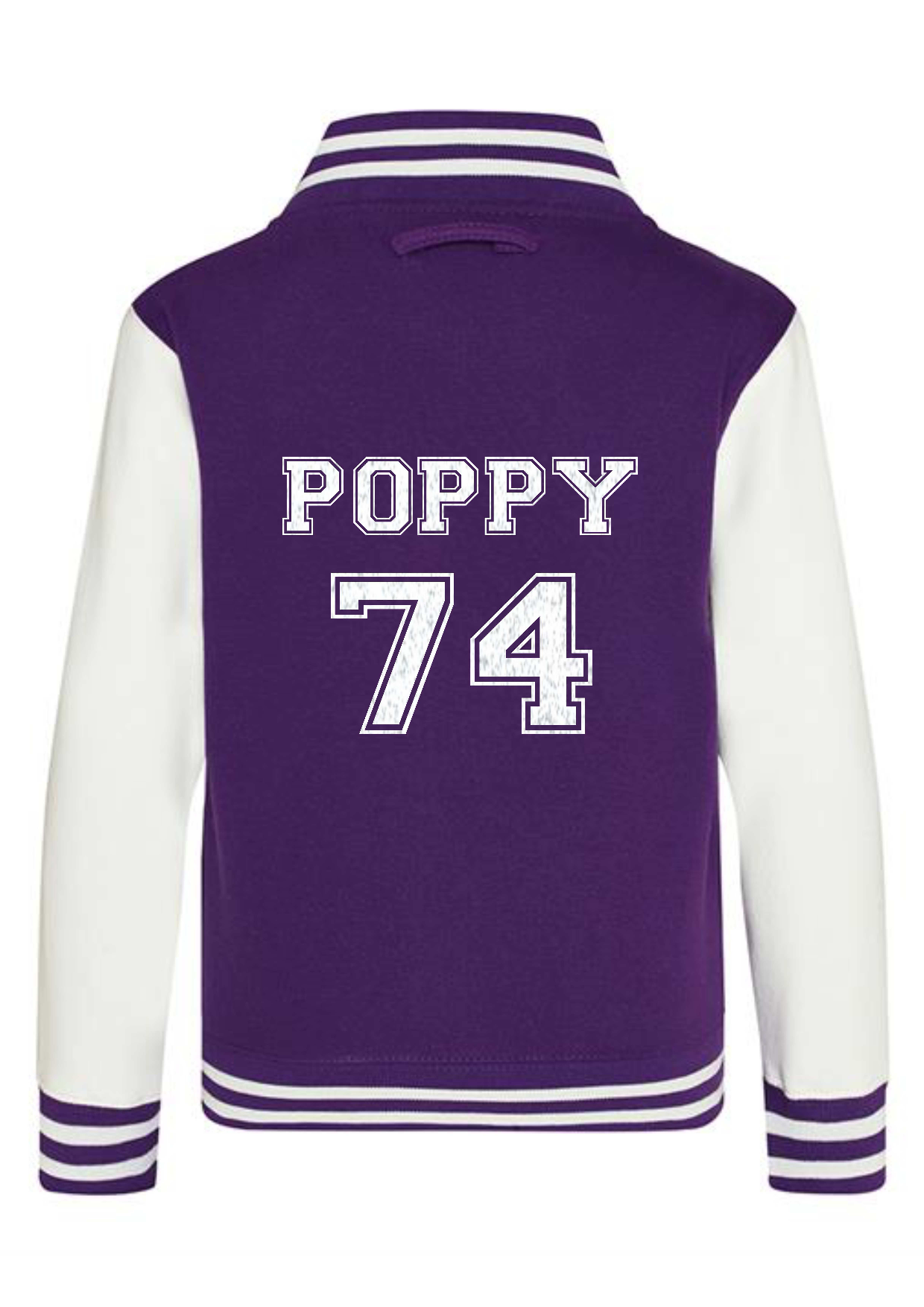 Personalised Kids Varsity College Jacket - Name and Number - #W