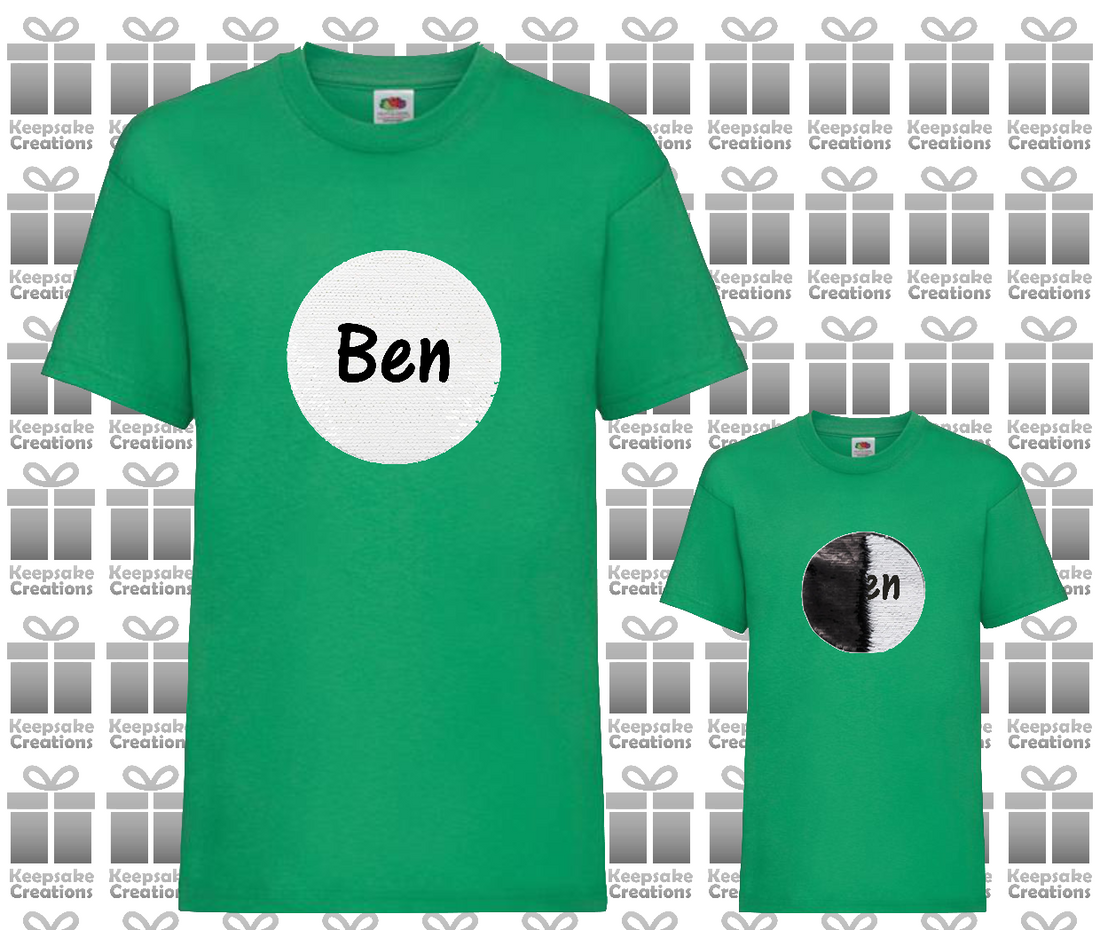 Personalised Unisex Standard Flip Sequin T-shirt