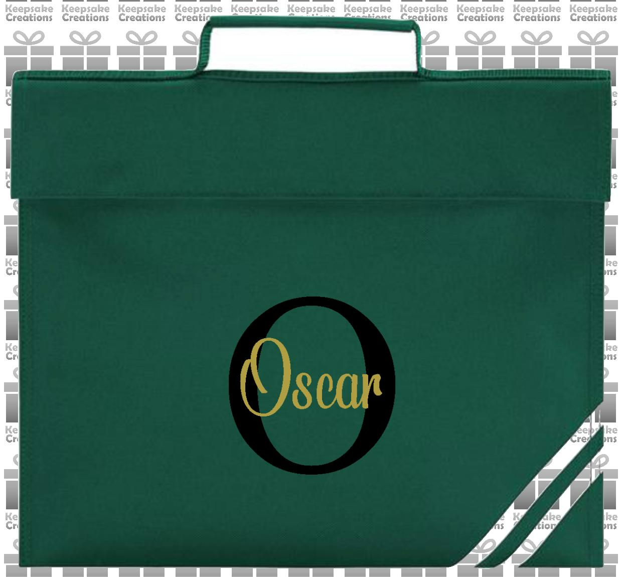 Personalised Monogram CURLY Design Book Bag