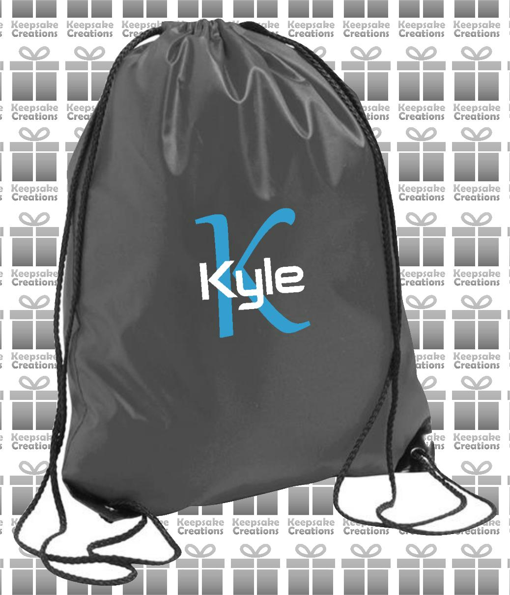 Personalised Monogram STANDARD Design Drawstring Gym Bag