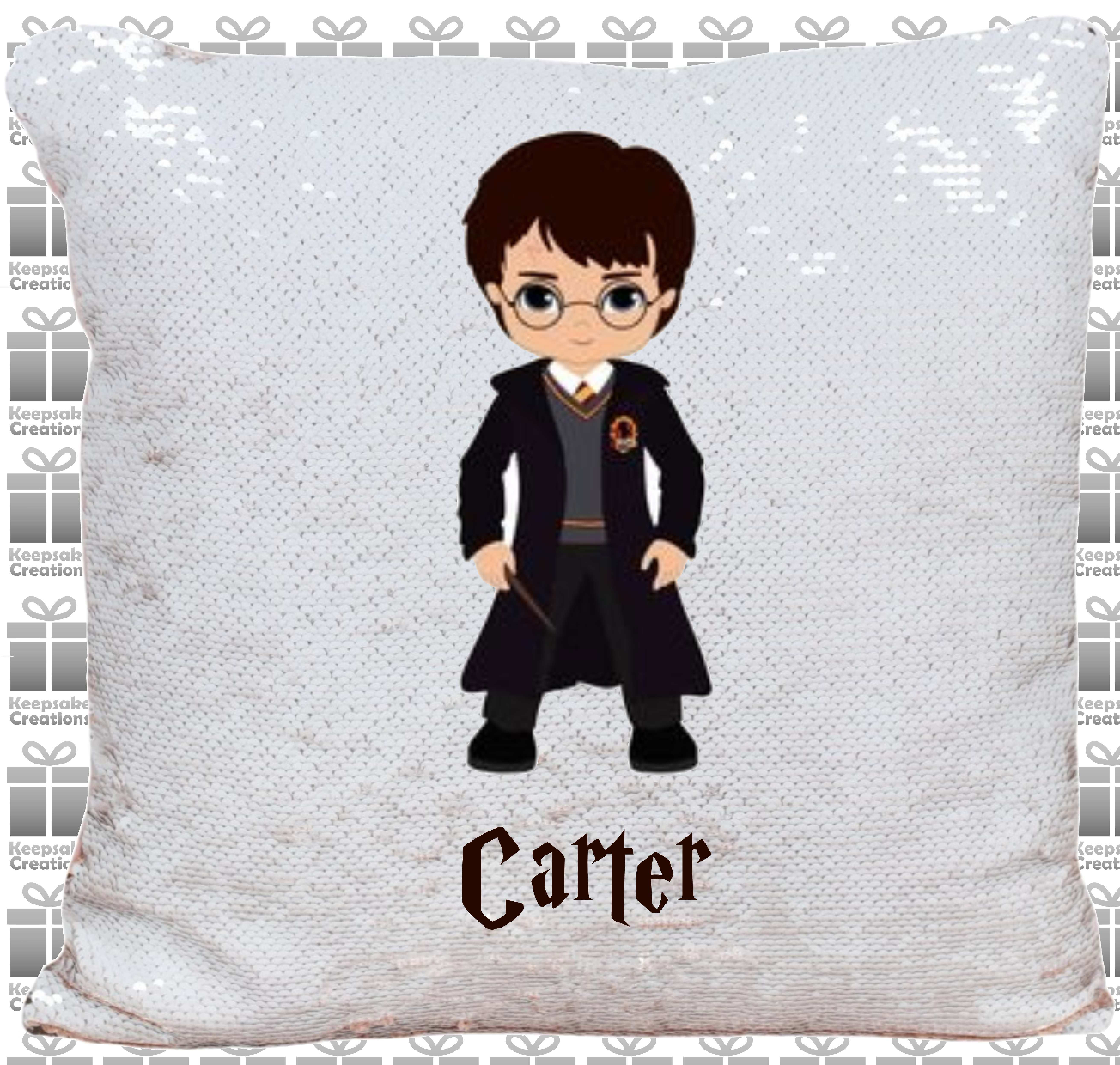 Personalised Harry Potter Sequin Cushion
