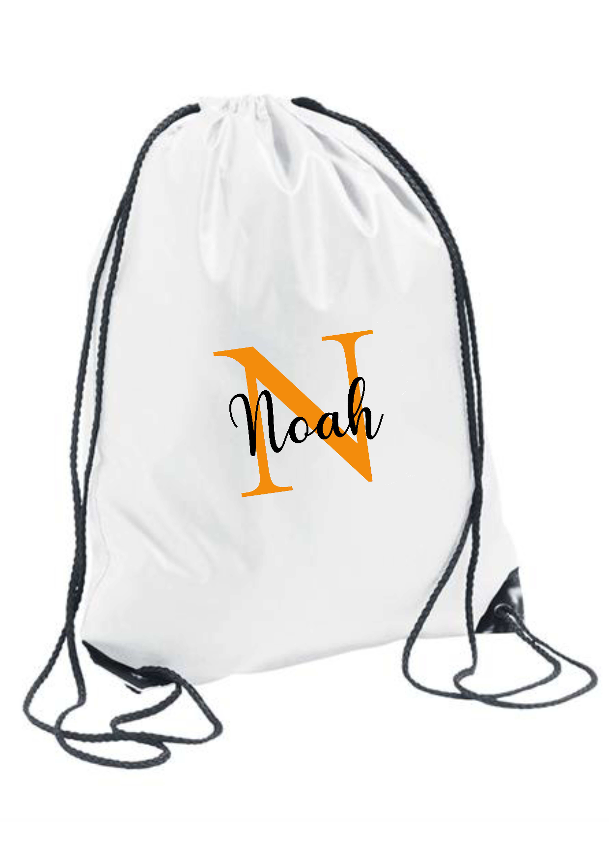 Personalised Monogram Drawstring Gym Bag Toy Bag Snack Bag
