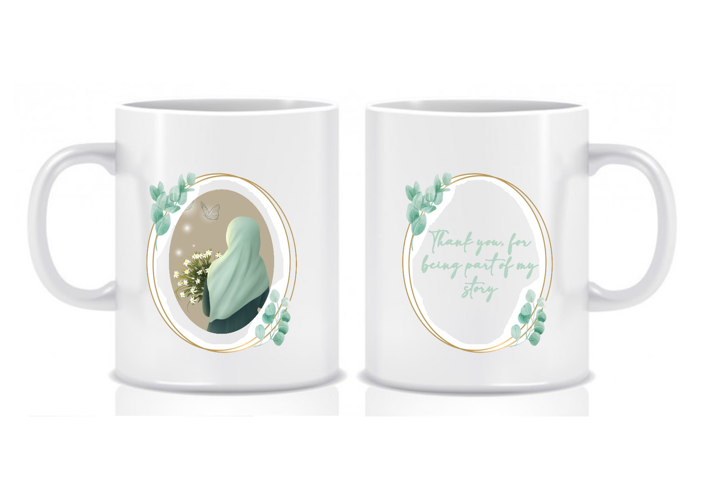 Mint Green Hijabi Thank You Teacher Mug