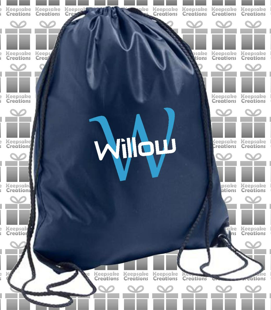 Personalised Monogram STANDARD Design Drawstring Gym Bag
