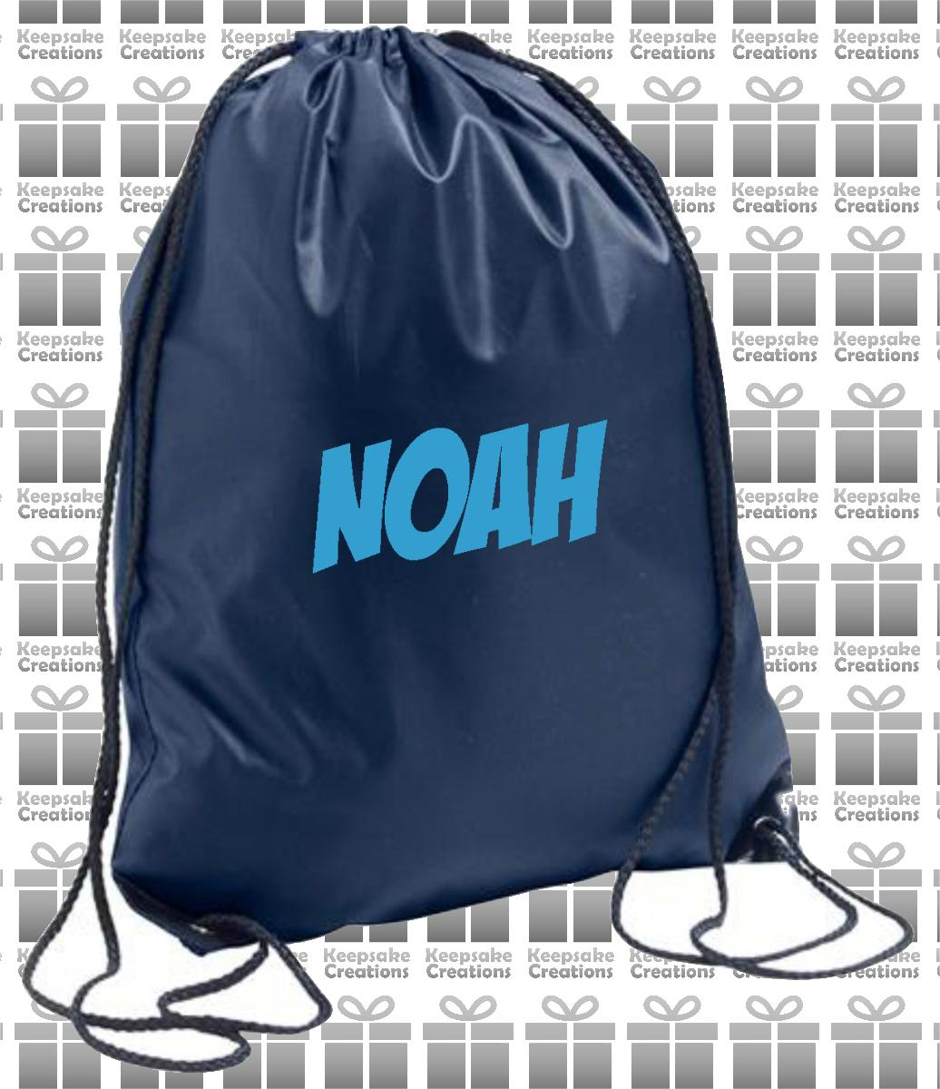 Personalised SUPERHERO Design Drawstring Gym Bag