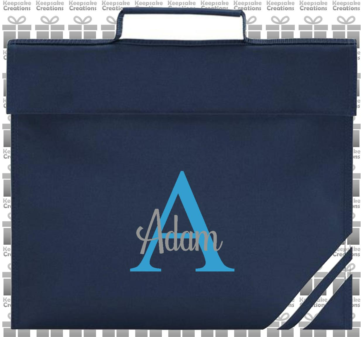 Personalised Monogram CURLY Design Book Bag