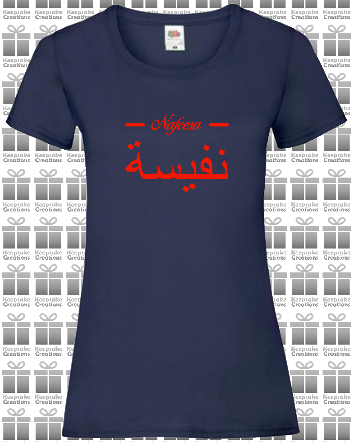 Personalised Women's Arabic English Line T-shirt #BNO