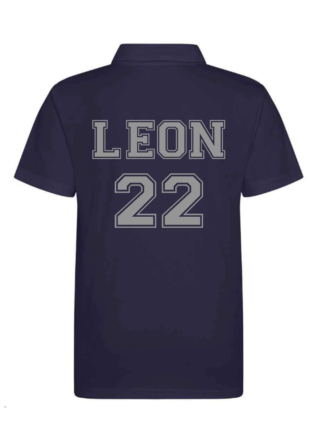 Personalised Kids Navy Varsity Design Polo Shirt
