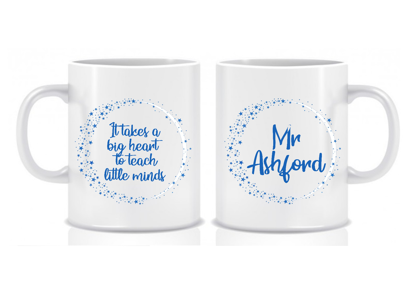 Blue Starry Design, 'It Takes a Big Heart to Teach Little Minds' Thank You Mug