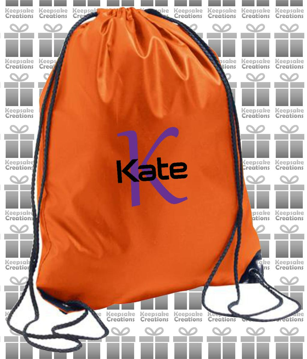 Personalised Monogram STANDARD Design Drawstring Gym Bag