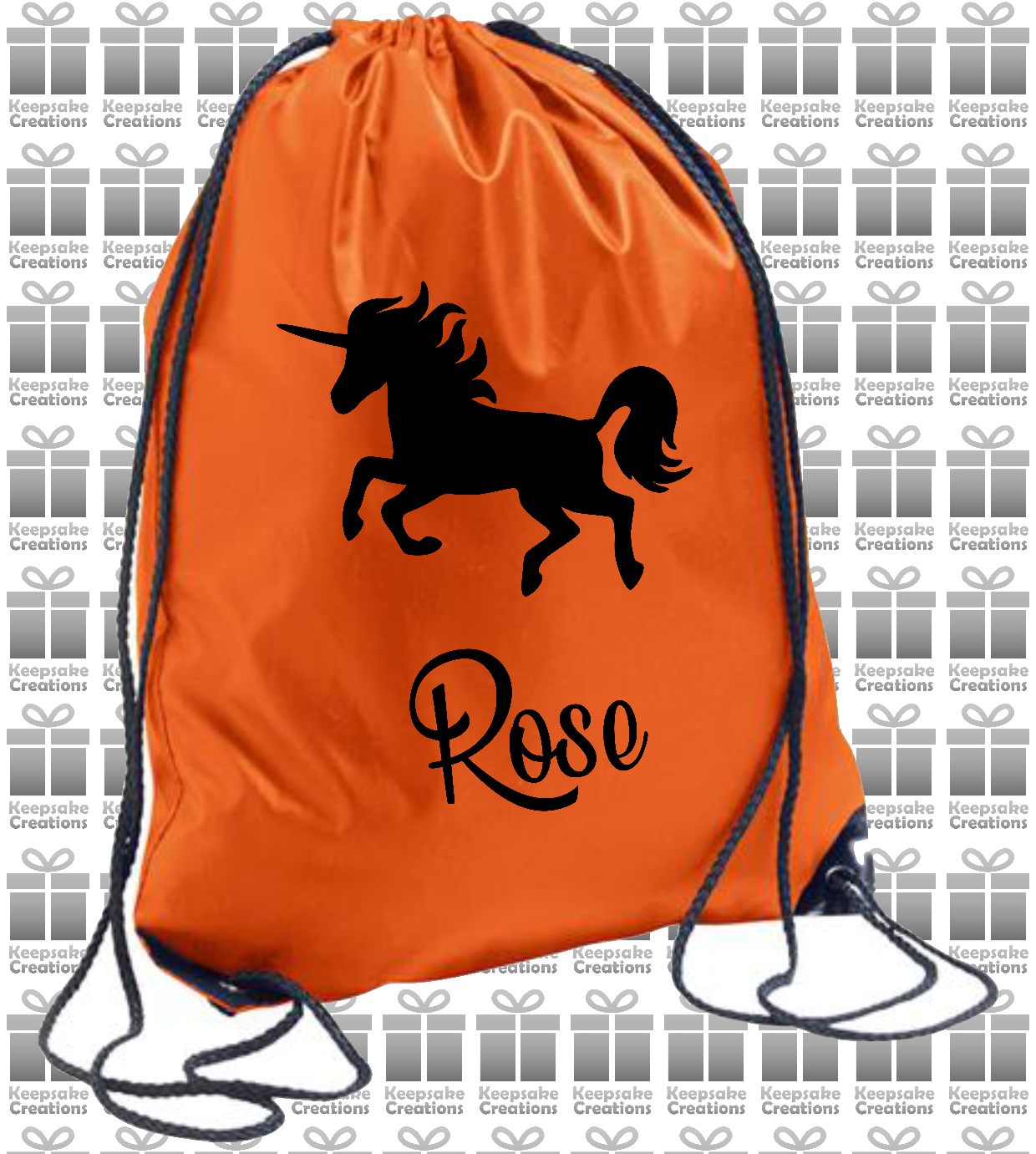 Personalised Unicorn Design Drawstring Gym Bag