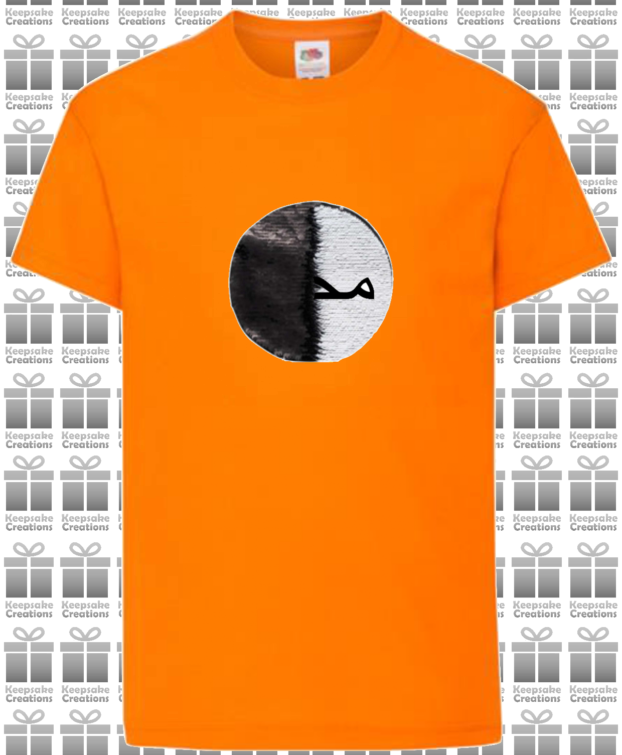 Personalised Kids Arabic Flip Sequin Circle T-shirt #BGOR