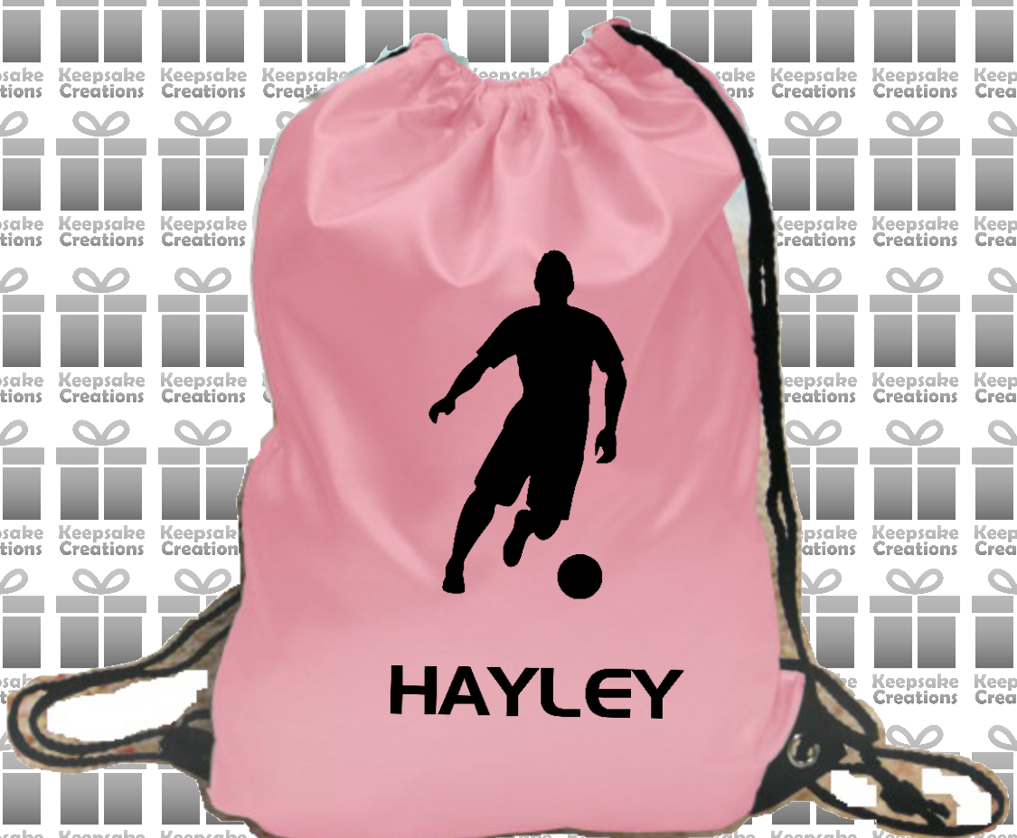 Personalised Football Player Design Drawstring Gym Bag
