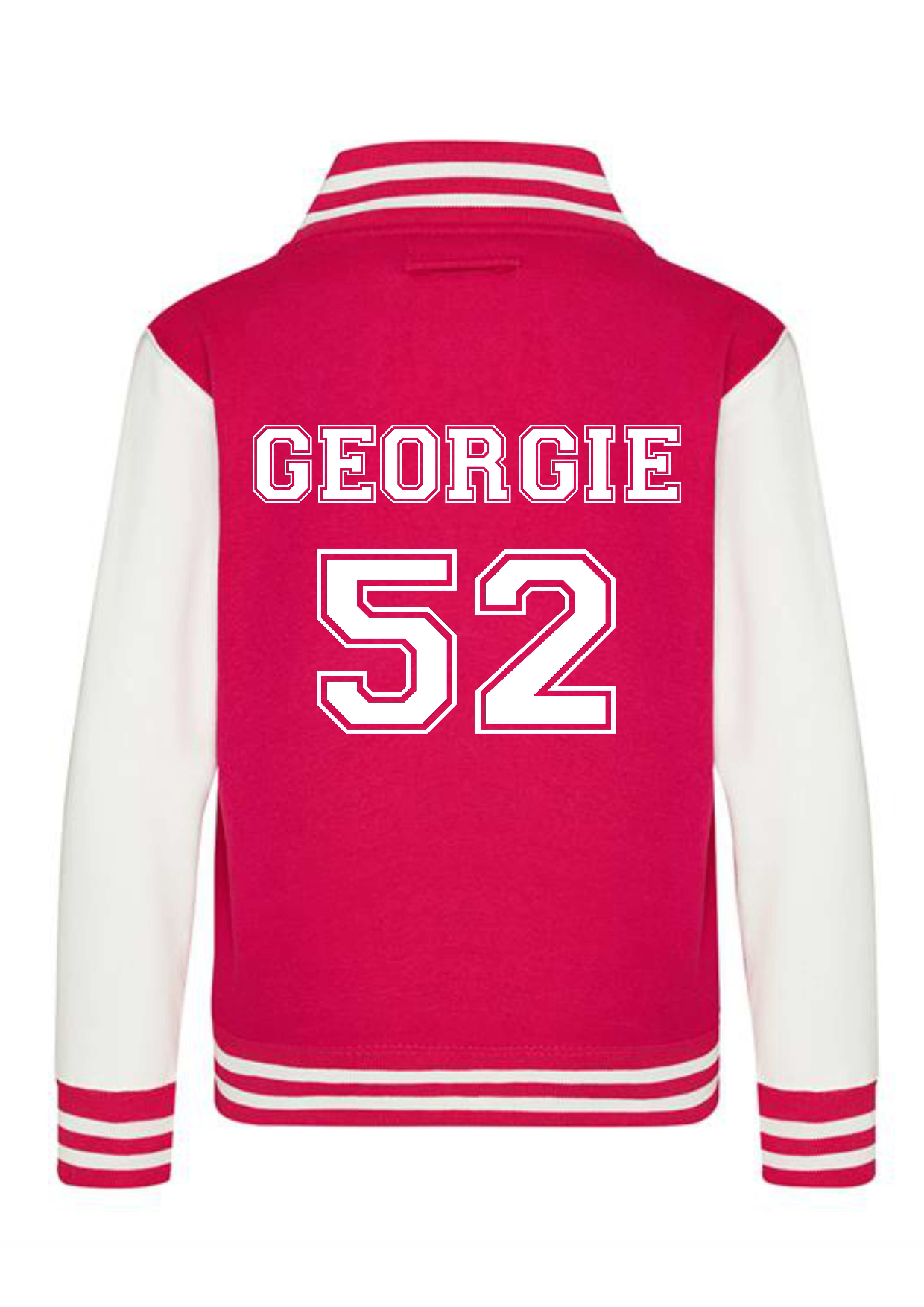 Personalised Kids Varsity College Jacket - Name and Number - #W