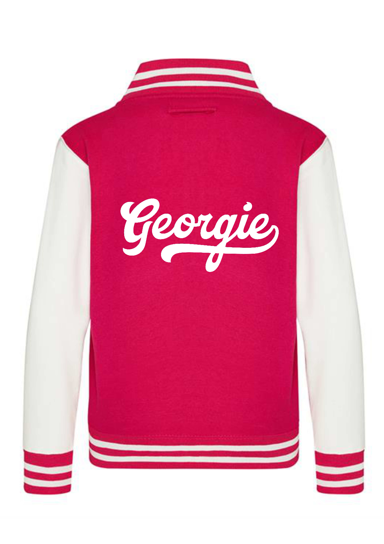 Personalised Kids Varsity College Jacket - Swash Design - #W