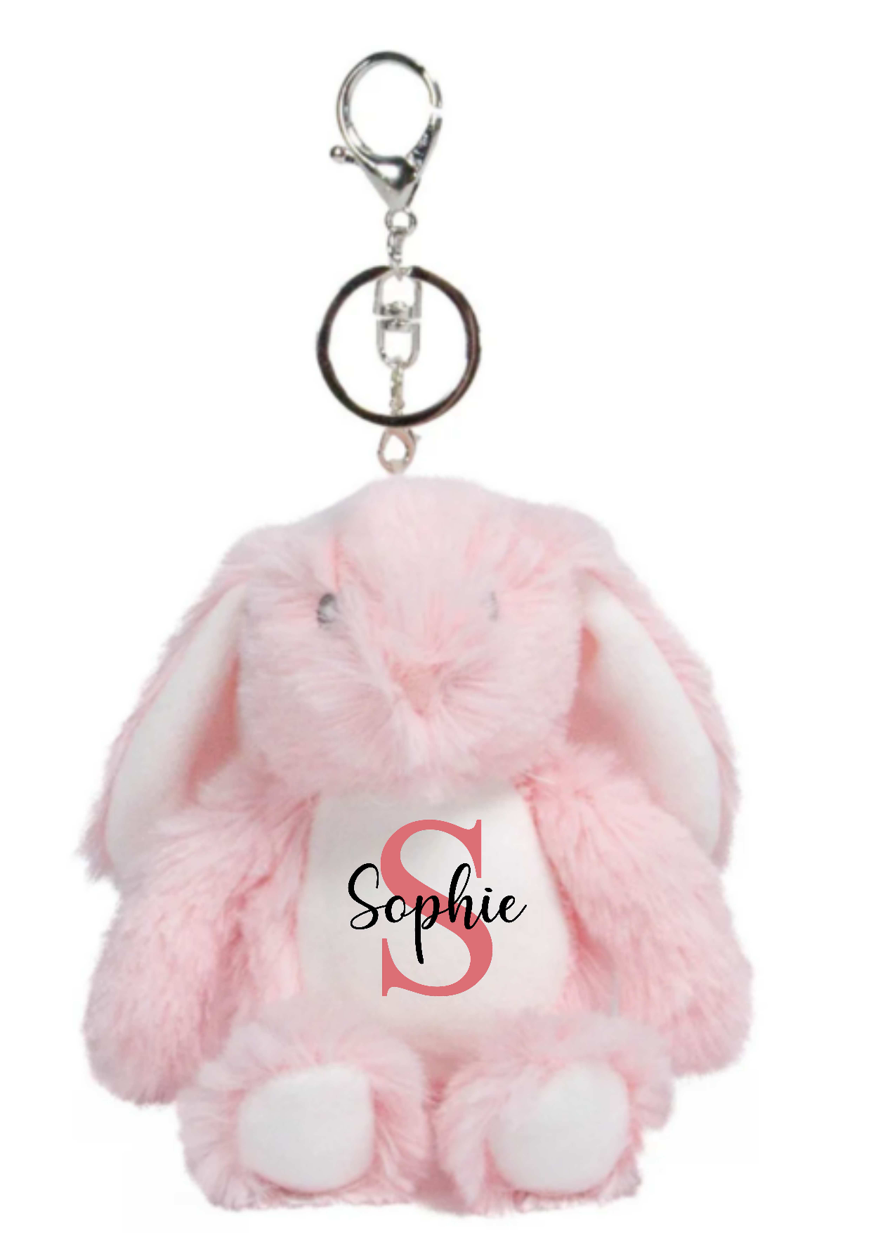 Personalised Animal Monogram Plush Toys Keyring