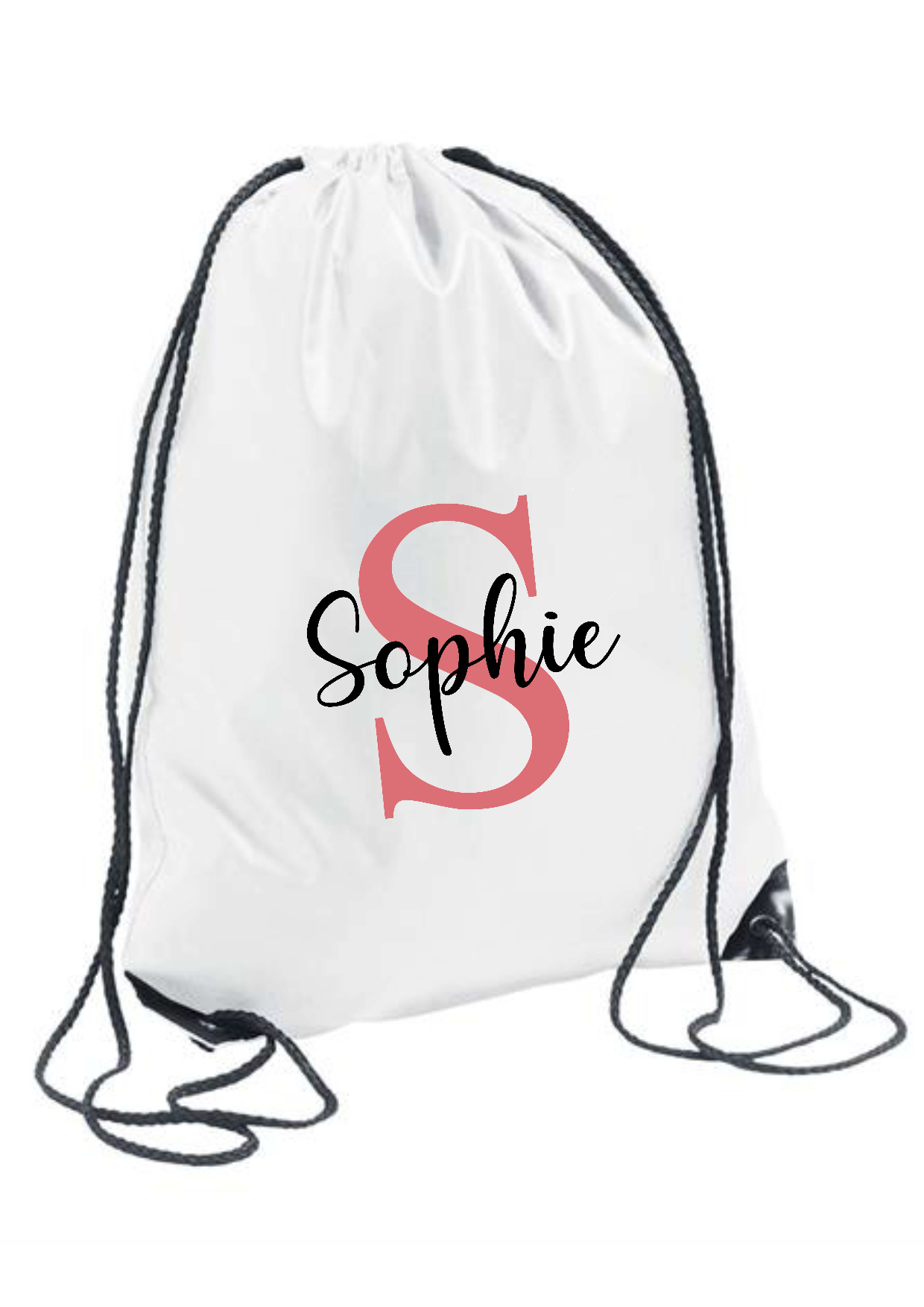 Personalised Monogram Drawstring Gym Bag Toy Bag Snack Bag