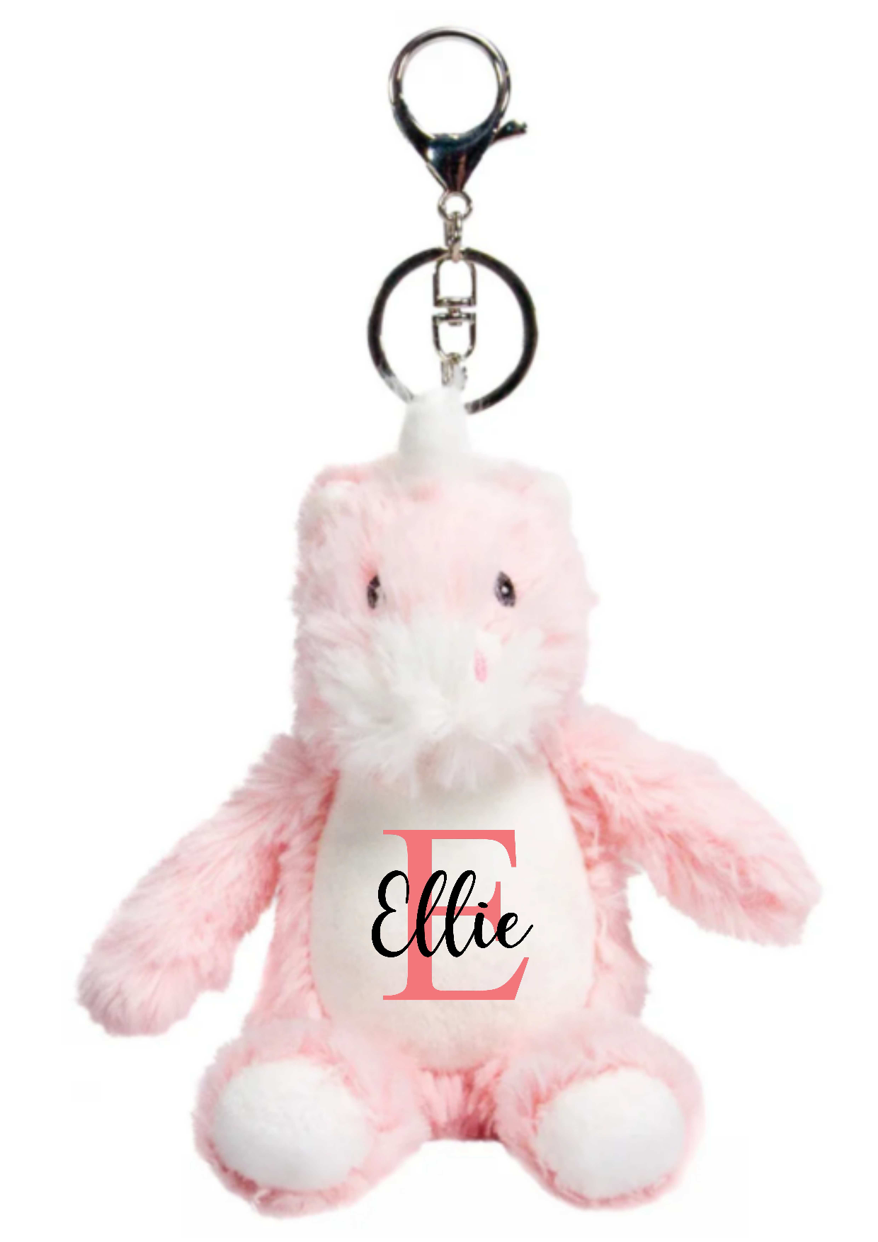 Personalised Animal Monogram Plush Toys Keyring