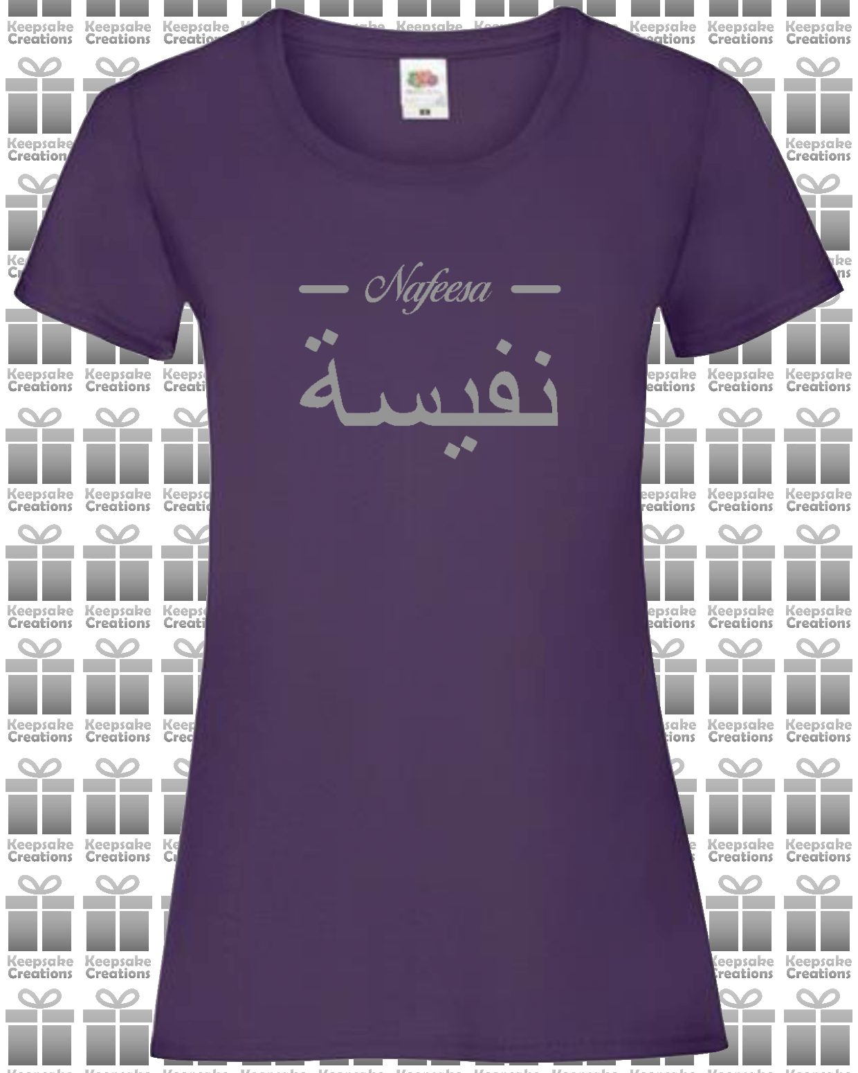 Personalised Women's Arabic English Line T-shirt #GP