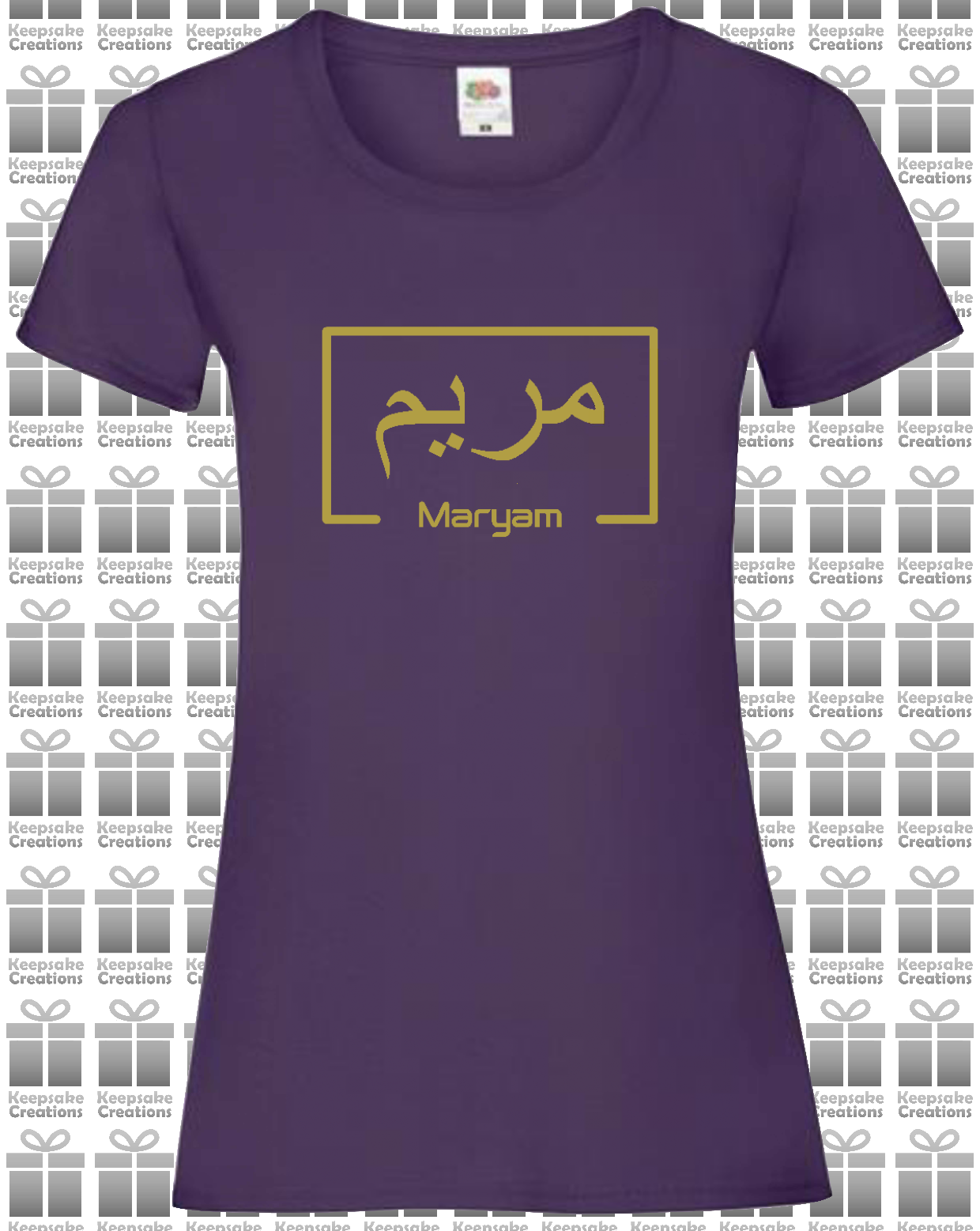 Personalised Women's Arabic English Box T-shirt #GP