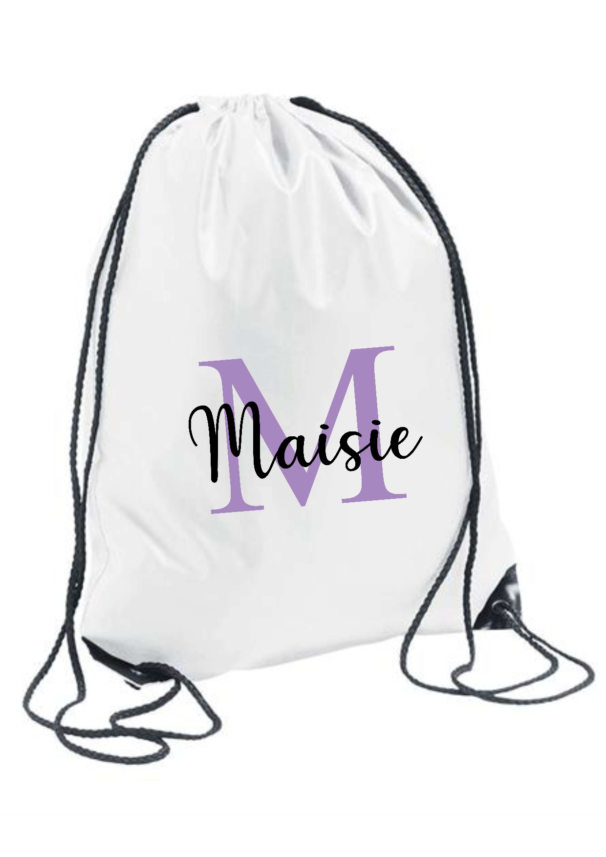Personalised Monogram Drawstring Gym Bag Toy Bag Snack Bag