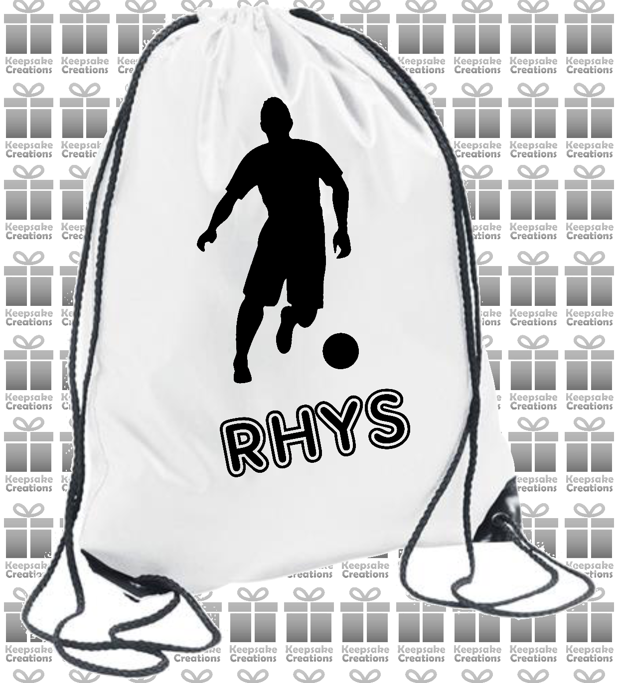 Personalised Football Player Design Drawstring Gym Bag