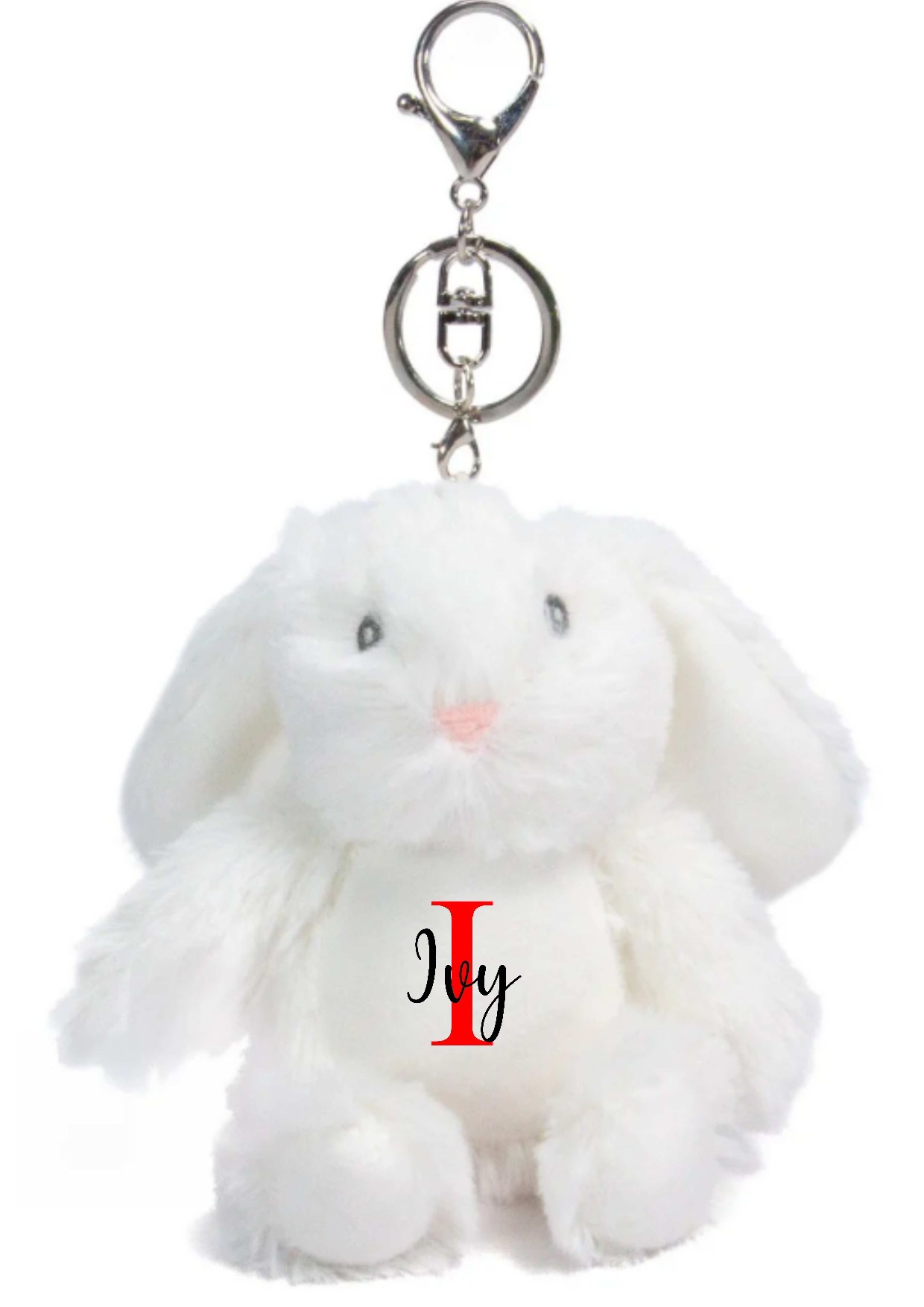 Personalised Animal Monogram Plush Toys Keyring