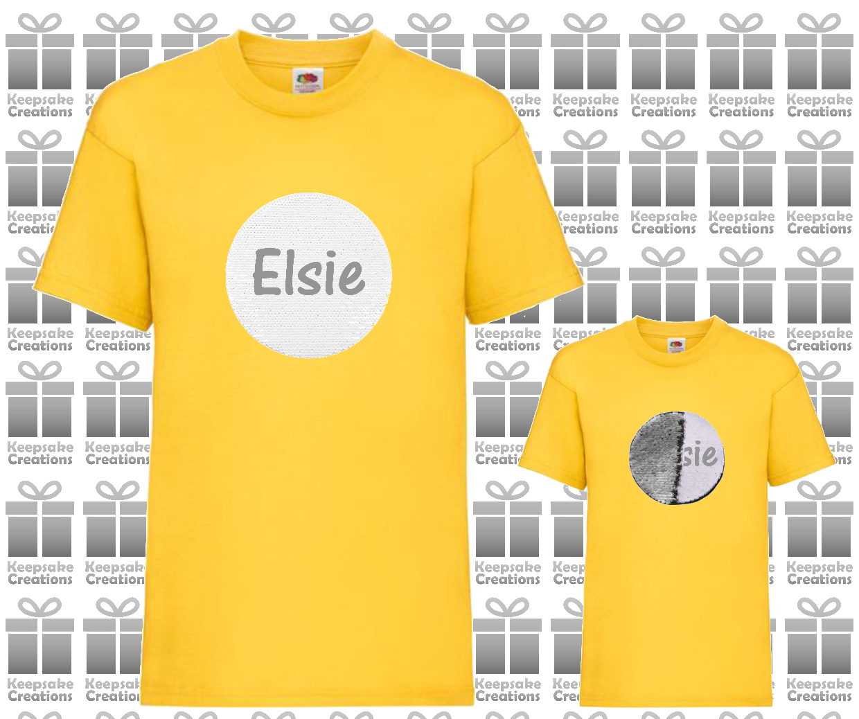 Personalised Kids Flip Sequin Circle T-shirt #BNPY